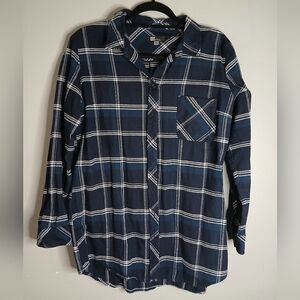 KUT Blue Plaid Button-Up Shirt